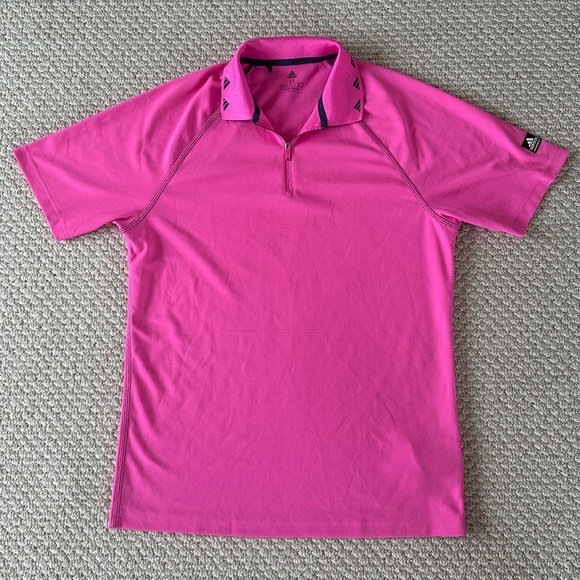 Men’s Pink Adidas Golf Shirt - Picture 1 of 3